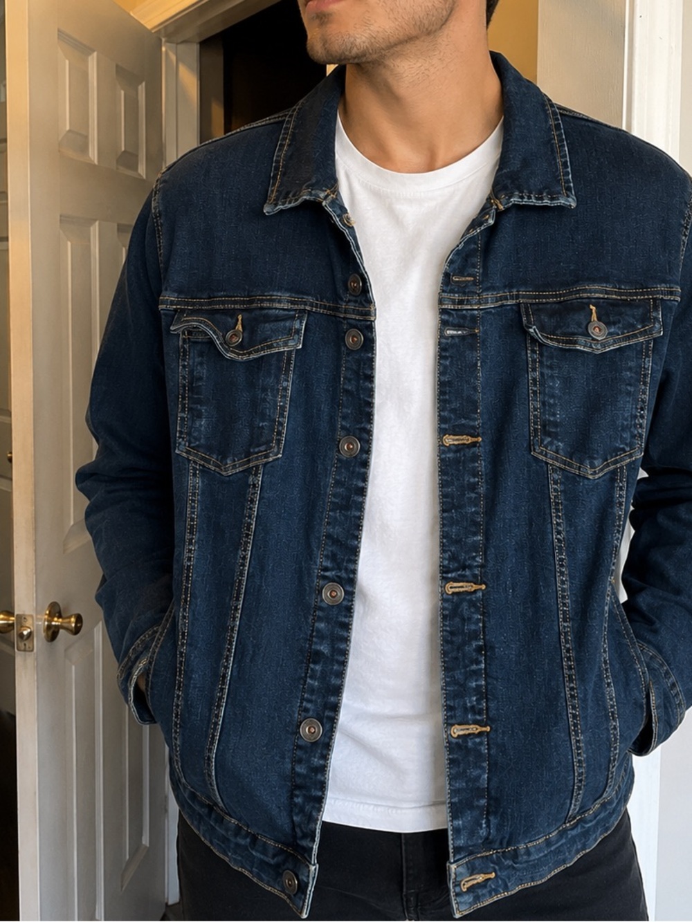 Men's Dark Blue Denim Jacket